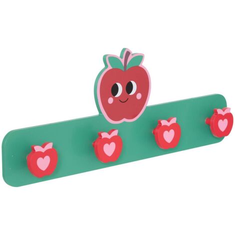 Gancho Cha Cha Pop 4 ganchos 50x4,5x20 cm Verde y rojo - Atmosphera créateur d'intérieur