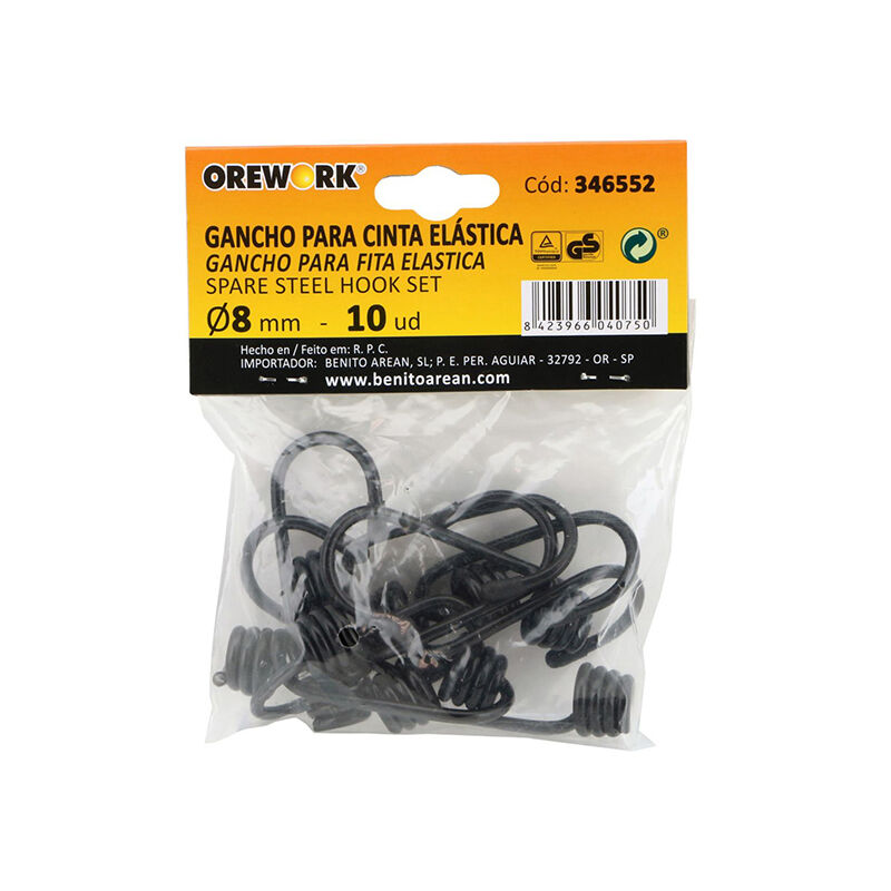 

GANCHO CINTA ELASTICA Ø 10 mm 10 ud - Orework