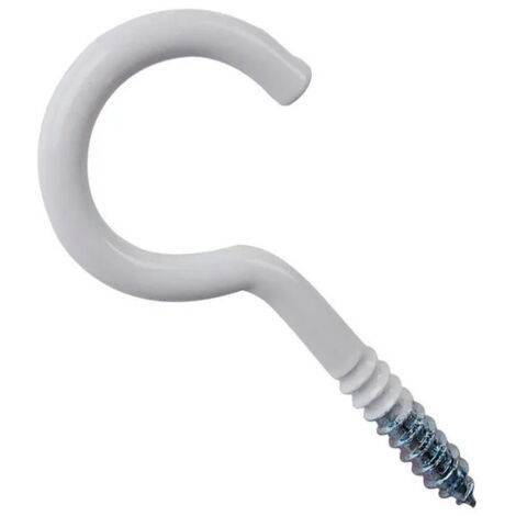 Gancho de acero blanco rilsanizado, 4x30 mm, 5 uds.