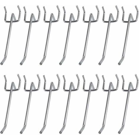 Gancho de almacenamiento para tablero perforado, 40 piezas, surtido de tableros perforados, soporte para ganchos para tableros perforados, gancho de pared para tableros perforados