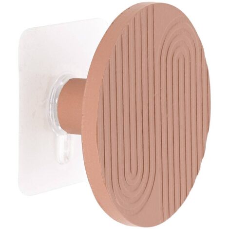 Gancho de bambú madera grabada d 8cm en la etiqueta - capuchino - Tendance