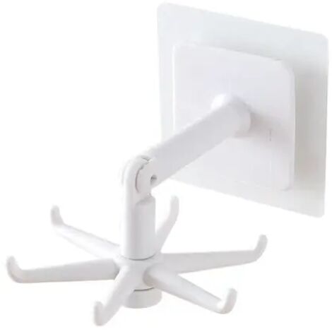 Gancho de cocina multiusos con rotación de 360 grados para organizar y guardar accesorios para colgar cucharas, 1 pieza, color blanco