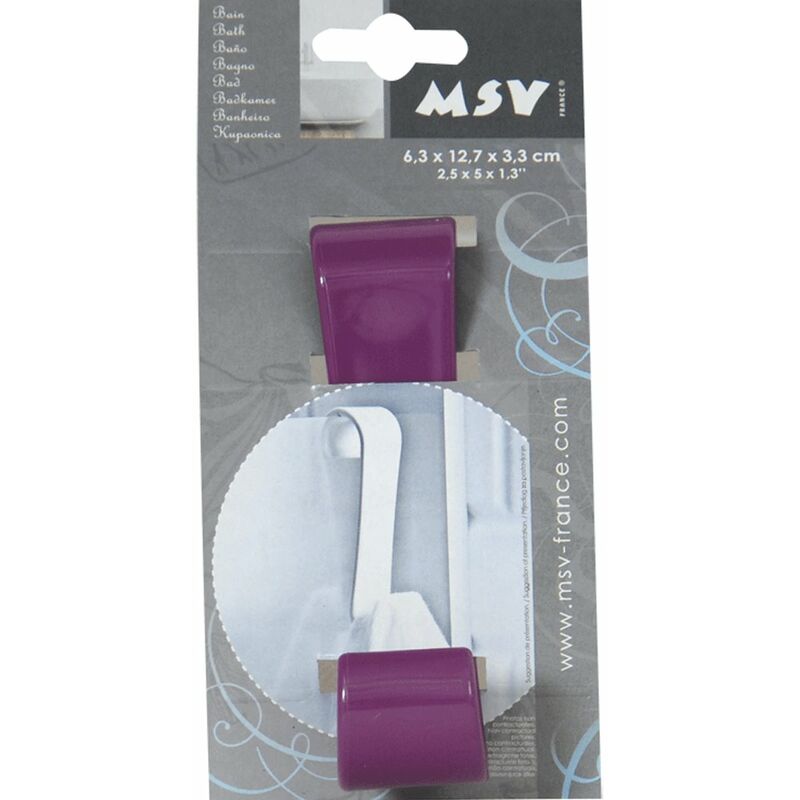 

Gancho multiusos de polipropileno en color morado 6,4 x 12,7 x 3,3 cm - MSV