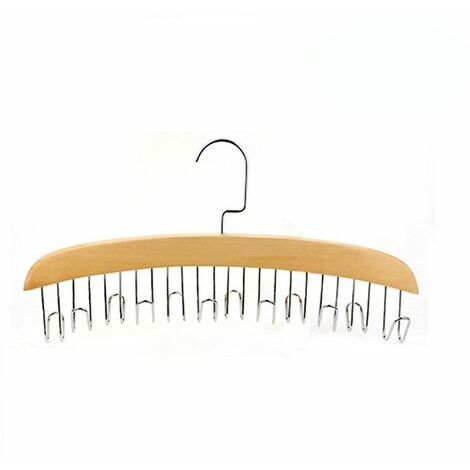 Gancho de corbata multifuncional para el hogar, colgador de almacenamiento de cinturón de madera maciza