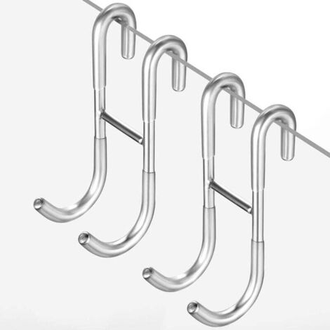 Gancho de ducha KZQ, juego de 2 ganchos para cubículo de ducha de vidrio con cubierta de silicona, gancho para toalla sin taladrar, soporte para escobilla de goma para ducha, gancho para radiador