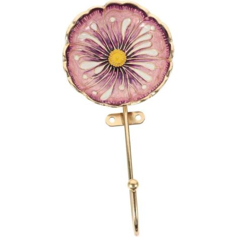 Gancho de flores esmaltadas KZQ, llavero retro, gancho retro. Perchero decorativo, gancho de pared, exquisito gancho de pared de metal, gancho único para sombreros, colgante de pared, flores esmaltada