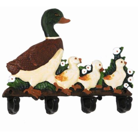 Gancho de hierro fundido 4 lugares pato cm22x16x4