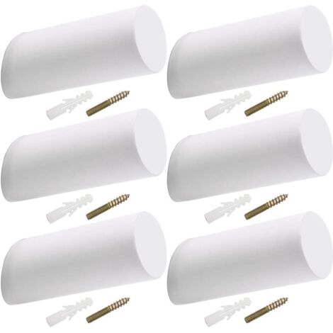 Gancho de madera, perchero de madera, perchero de pared de madera, perchero blanco para colgar abrigos, sombreros, chaquetas y bolsos (6 unidades blancas)