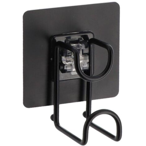 Gancho de metal pintado en tarjeta adhesiva 3 m - negro mate - Tendance
