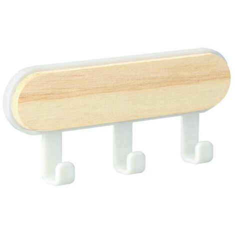 Gancho de pared autoadhesivo resistente fabricado en madera ABS, soporte para sombreros y llaves, organizador de pared para accesorios de cocina y baño, 1 pieza (blanco)