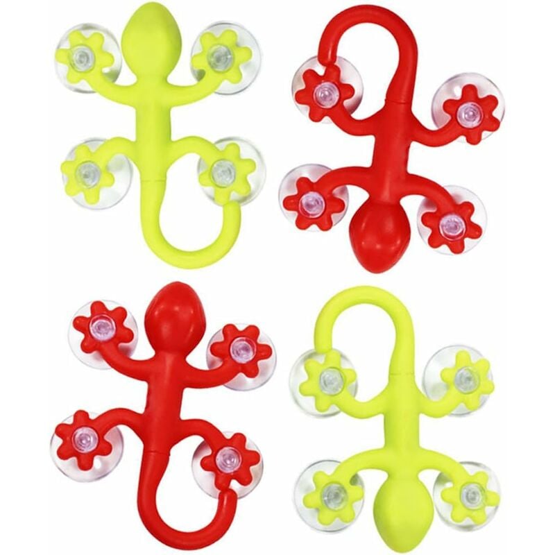 

Abcrital - Gancho de pared con ventosa 4X Gecko, grande, 9 x 6,5 cm, con alta potencia de succión, en varios colores (4 piezas de tamaño grande)