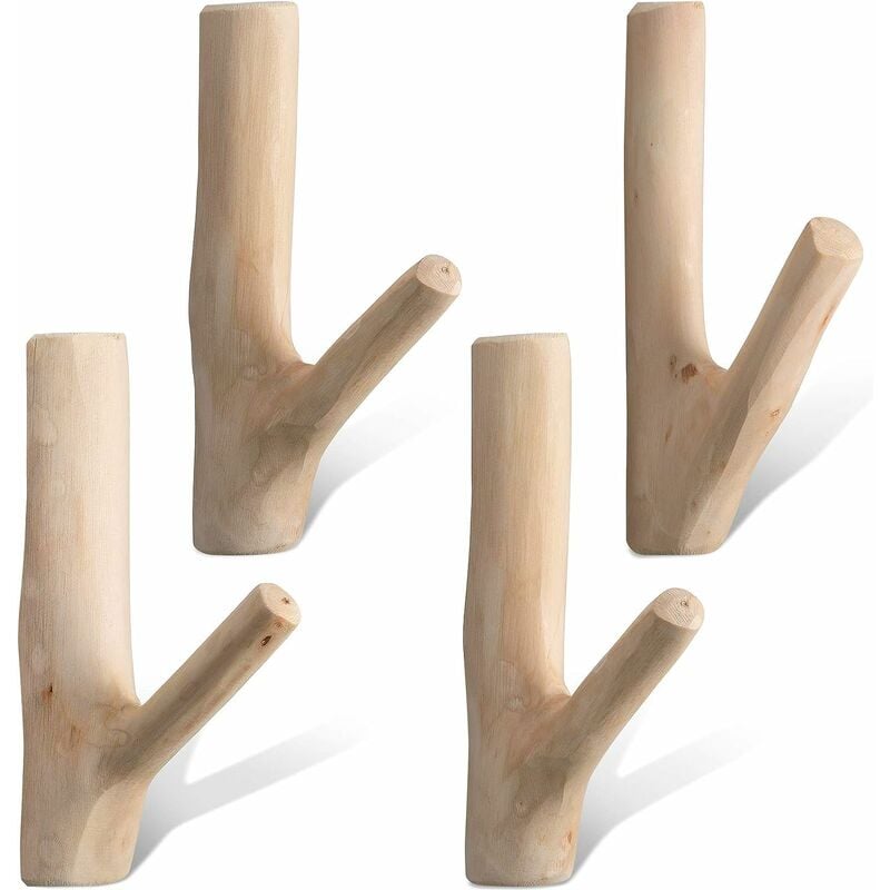 

Abcrital - Gancho de pared de rama de árbol de madera natural real vintage, juego de ganchos de pared hechos a mano, ganchos de pared de madera