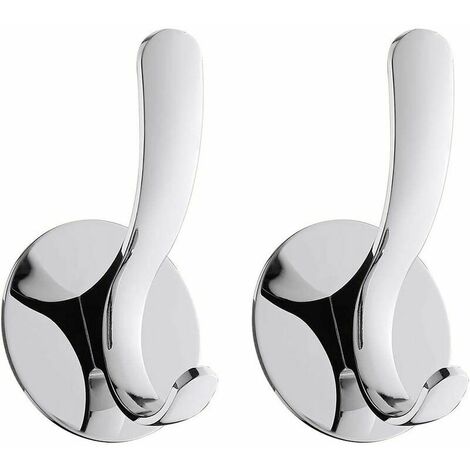 Gancho de pared Gancho de pared libre Gancho de viscosa para colgar ropa Colgador pegajoso Gancho Perforador Baño Único Acero inoxidable Tipo D Juego de 2 piezas