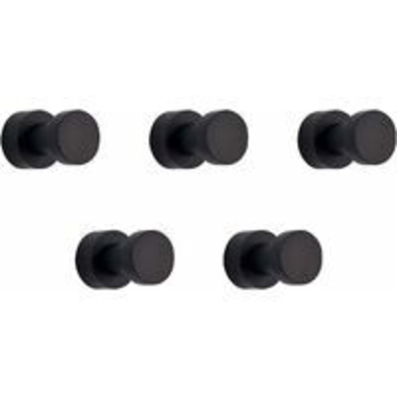 Fitags - gancho de pared, gancho para toallas para baño, cocina, puerta, armario y clóset, 5 paquetes, latón (negro)