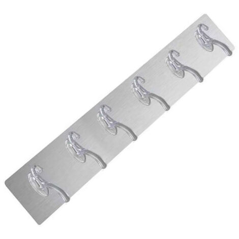 Gancho de pared largo sin necesidad de taladrar, adhesivo acrílico resistente y transparente para cocina y baño.