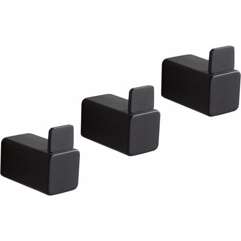 Gancho de pared negro Gancho de cocina montado en la pared de 3 piezas, Gancho de toalla decorativo para baños y cocinas colgantes