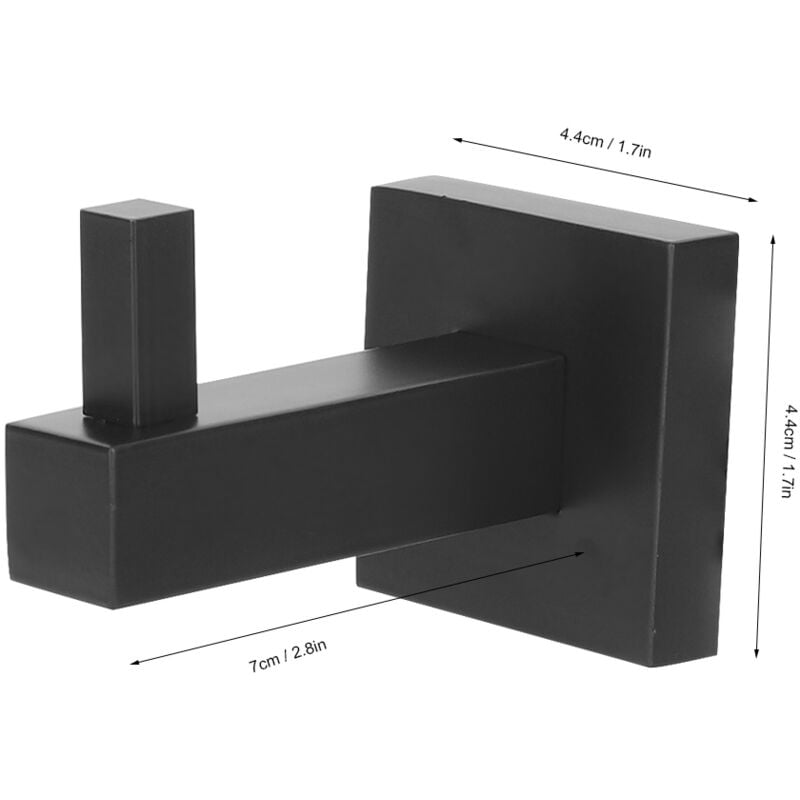 Gancho de pared para almacenamiento de ropa de acero inoxidable, gancho para colgar en el hogar, cocina y baño, color negro