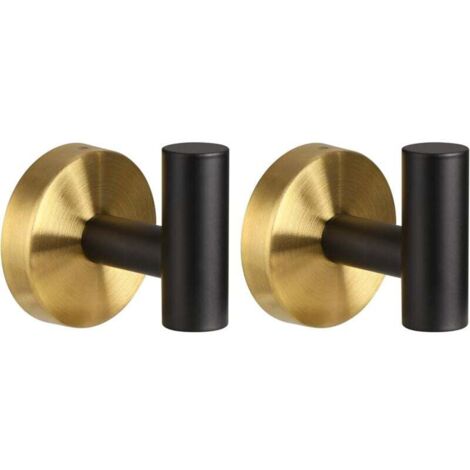 Gancho de pared para baño KZQ, gancho para toallas de cocina, gancho para cuadros, ganchos para toallas de baño de acero inoxidable, toallero (negro y dorado)