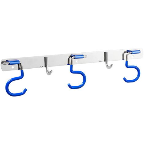 Gancho de pared para fregonas tipo S, gancho resistente para fregonas tipo S, gancho de pared para paraguas, plegable de metal y acero inoxidable de alta resistencia