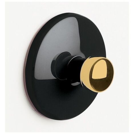 Gancho de pared para toalla BOWL Negro y dorado Spirella