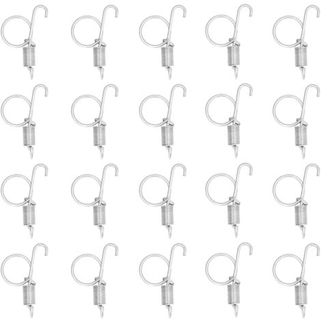 Gancho de resorte para puerta de jaula, 20 unidades, gancho de resorte de metal para fijación de puerta de jaula de conejo, equipo para ganado, 6 x 2,1 cm