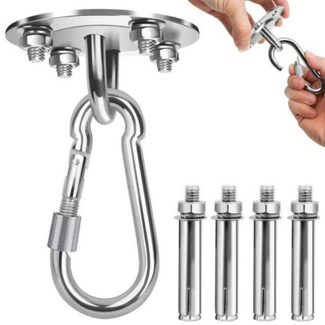 Gancho de techo con capacidad de 450 kg para colgar hamacas, sillas de yoga y sacos de boxeo - Kit de acero inoxidable