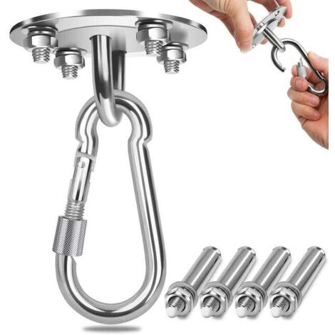Gancho de techo con capacidad de 450 kg para colgar hamacas, sillas de yoga y sacos de boxeo - Kit de acero inoxidable