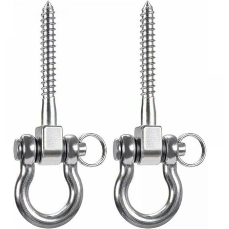 Gancho de techo de 2 piezas con rosca, de acero inoxidable 304 de alta resistencia, con giro de 180°, ideal para áreas de juego interiores y exteriores, yoga, hamacas, cuerdas, columpios, sillas colga