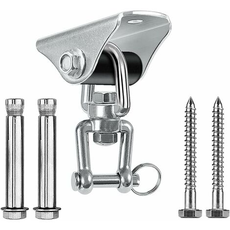 Gancho de techo para niños, adultos, acero inoxidable SUS 304, ganchos de techo de 360°, accesorios para colgar con 4 tornillos para exteriores, interiores, vigas de hormigón, hamacas, columpios de as
