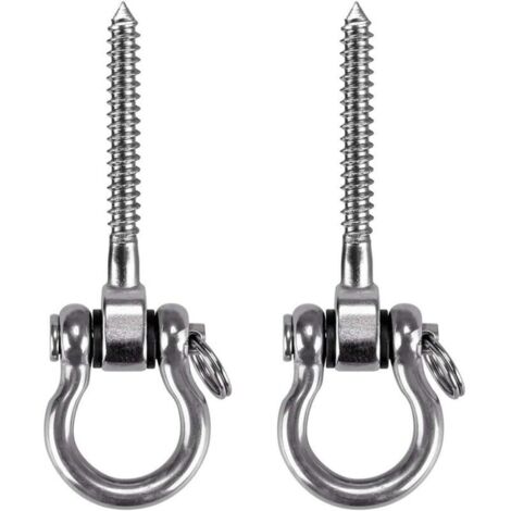 Gancho de tornillo de 180° para techo, resistente, fabricado en acero inoxidable 304, para parques infantiles interiores y exteriores, yoga, hamacas, cuerdas, columpios, sillas colgantes y sacos de ar