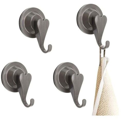 Gancho de ventosa potente KZQ, 4 piezas, para baño, sin tornillos ni pegamento, carga máxima de 15 kg, para baños y cocinas.