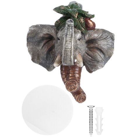 Gancho decorativo de resina para pared con accesorios de montaje – Forma única de animal para sombreros, chaquetas y llaves – Material duradero, color cobre antiguo o retro (10,7 x 9 x 11,5 cm)