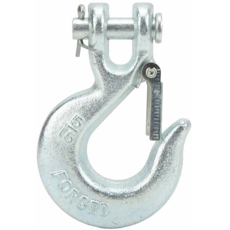 Gancho deslizante de horquilla KZQ de 5/16" con pestillo de seguridad, acero al carbono de alta resistencia, para cabrestante de remolque