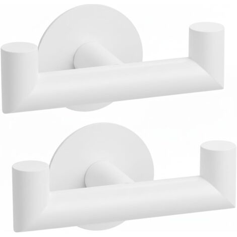 Gancho doble para toallas de baño, ganchos metálicos autoadhesivos para abrigos y albornoces, fabricados en acero inoxidable SUS 304 resistente, soporte para puertas y armarios, no requiere taladrar, 