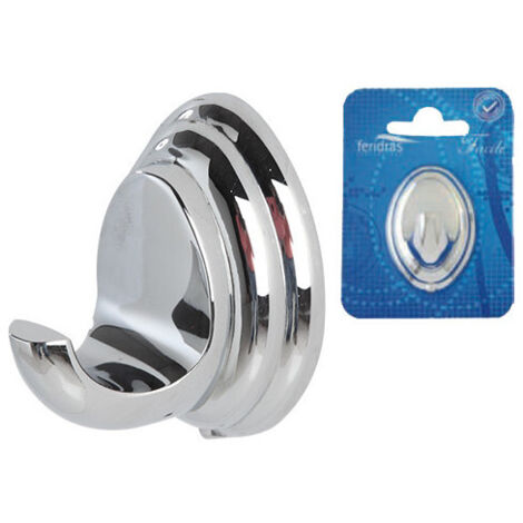 Gancho fácil de acero cromado – Fijación con tornillos – Orden y versatilidad para el baño