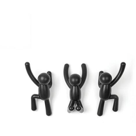 Gancho. Gancho de paredPerchero decorativo. Juego de 3 ganchos de pared. negro
