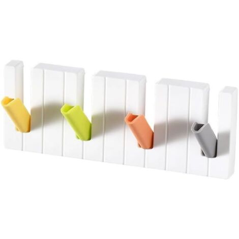 Gancho genérico de pared para guardar llaves en la entrada, no requiere taladrar, gancho de cuatro ranuras tipo piano para cocina, baño y sala de estar, gancho de 19 cm (Tipo A)