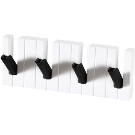 Gancho genérico de pared para guardar llaves en la entrada, no requiere taladrar, gancho de cuatro ranuras tipo piano para cocina, baño y sala de estar, gancho de 19 cm (Tipo B)