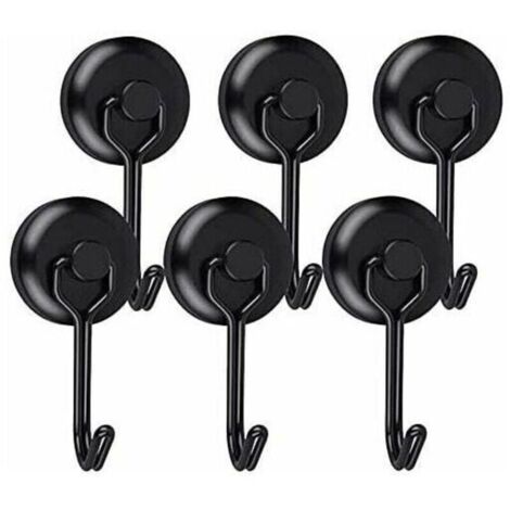 Gancho magnético potente, imán de neodimio negro para nevera, gancho magnético giratorio, ganchos magnéticos para cocina, paños de cocina, tablas de cortar, 6 piezas, T-Audace