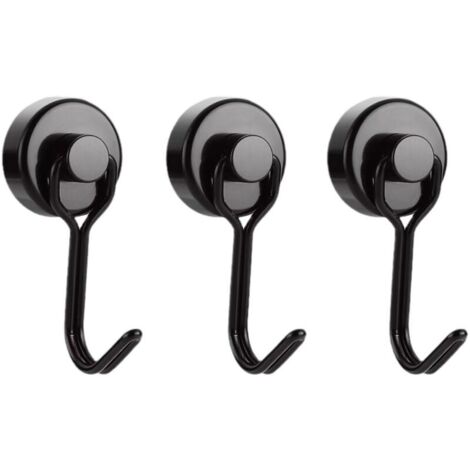 Gancho magnético potente, imán de neodimio negro para nevera, gancho magnético giratorio, ganchos magnéticos para cocina, paños de cocina, tablas de cortar, 6 unidades