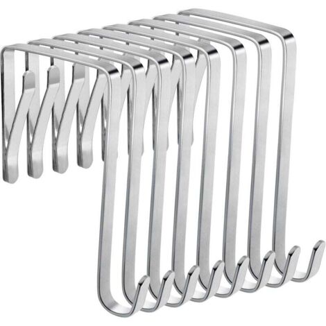 Gancho metálico ajustable para colgar, juego de 8 ganchos para puerta ajustables de 10 x 5 cm, adecuados para puertas interiores con un grosor de 3,6 a 4,9 cm, sin necesidad de taladrar ganchos.