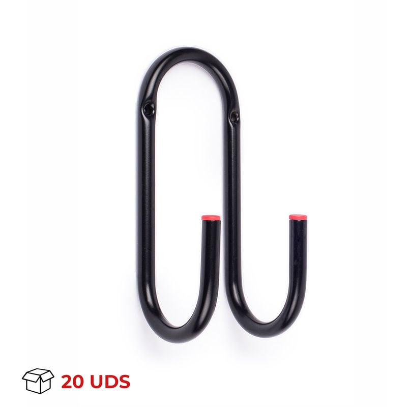 

REI - Gancho Multiusos para Colgar en Pared con 2 Ganchos | Fabricado en Acero | Acabado en Negro | Gran Capacidad de Carga | Medidas 260*205*120 mm
