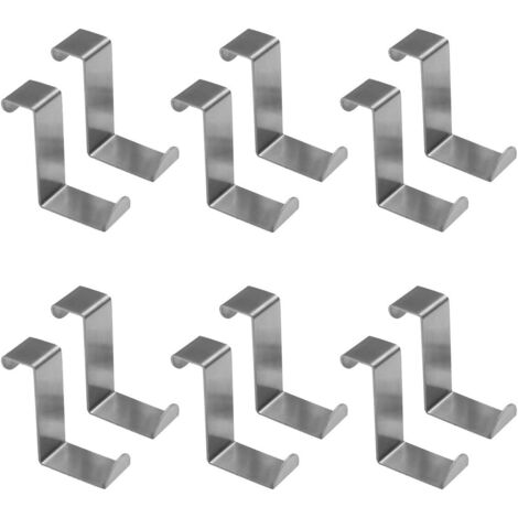 Gancho para puerta, 12 unidades. Gancho para puerta de acero inoxidable. Gancho para puerta reversible en forma de Z (2 cm - 4,5 cm).
