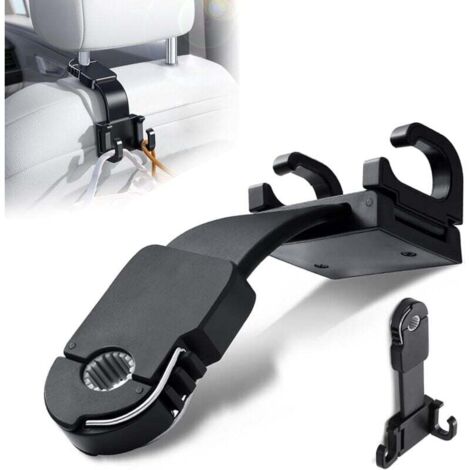Gancho para reposacabezas de coche (1 unidad), plegable 360°, multifuncional, para guardar llaves, bolsas y bolsas de basura, accesorios para coche para hombres y mujeres.