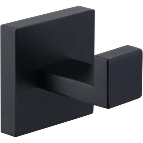 Gancho para toalla negro mate, gancho para abrigo de acero inoxidable SUS304, toallero, gancho de pared para baño de estilo industrial moderno
