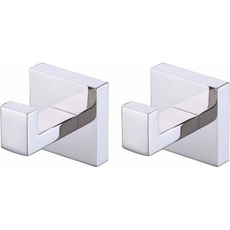 Gancho para toallas de baño de pared con 2 ganchos, acero inoxidable SUS304, pulido para cocina