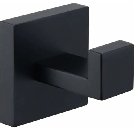 Gancho para toallas mate (negro), gancho para abrigo de acero inoxidable 304, toallero, gancho de pared para baño de estilo industrial moderno