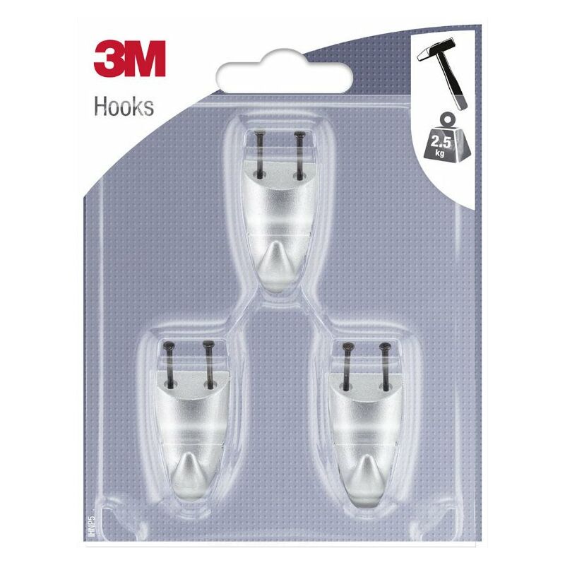 

Gancho Percha Gris Para Clavar 3 Unidades