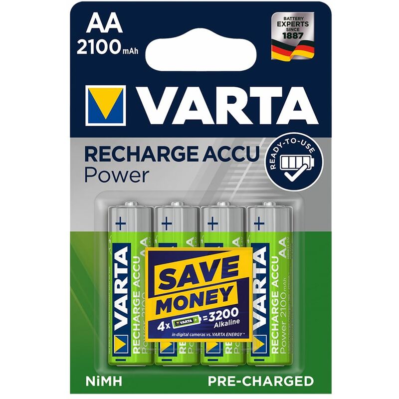 

38650 PILA RECARGABLE ACCUPOWER AA LR06 2100MAH PACK 4UNI - Varta