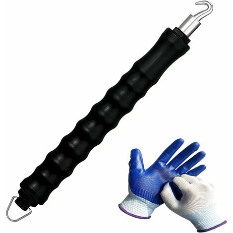 Gancho Twister de alambre para barras de refuerzo, herramientas de flejado de valla de giros de hormigón metálico para reducir la fatiga de la mano Betterlife (negro, gancho)